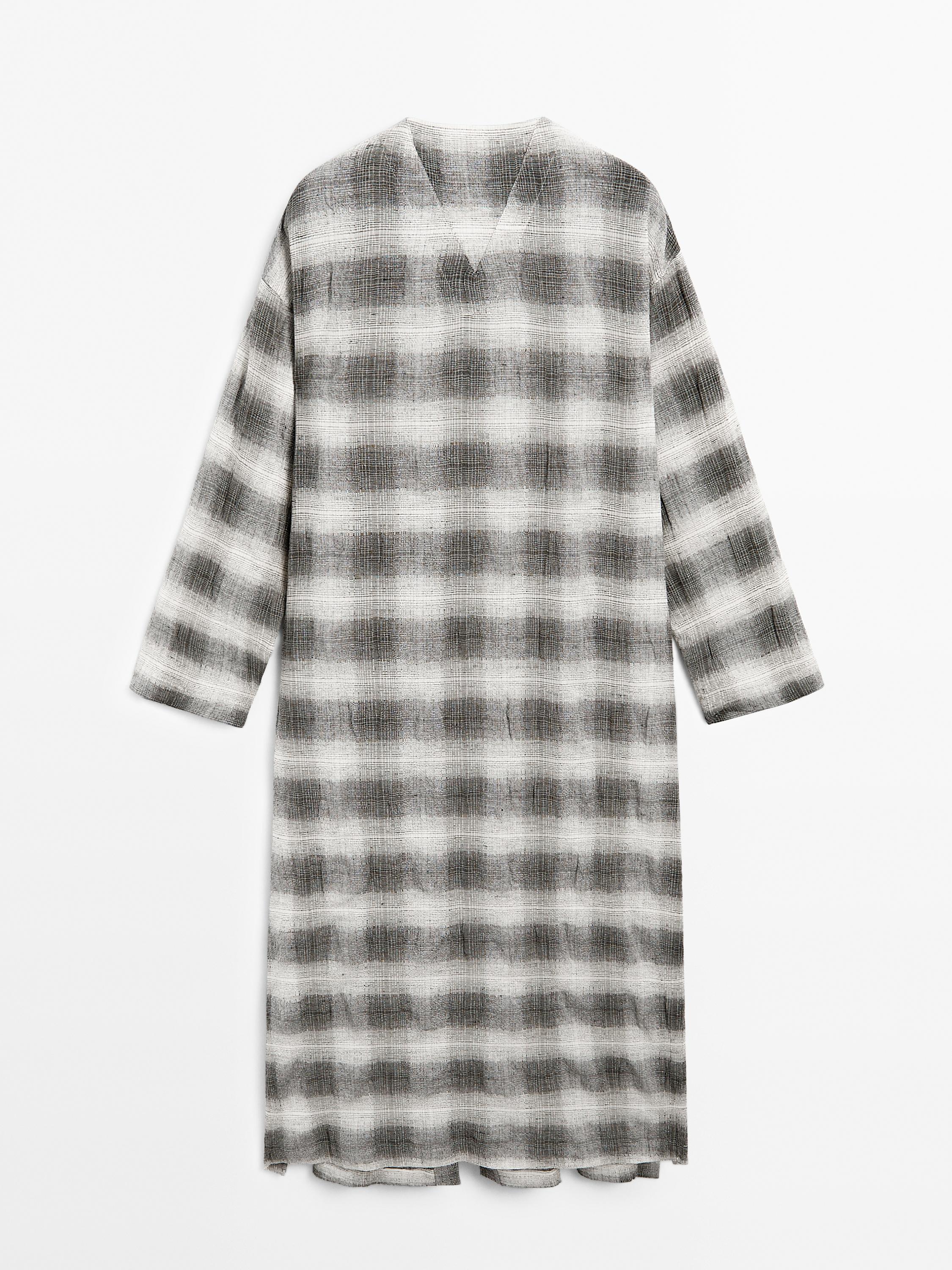 Robe longue tunique à carreaux